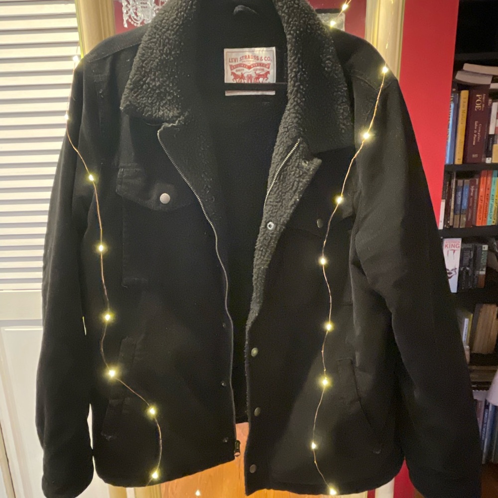 Levi's Men's Black Sherpa-Lined Jacket